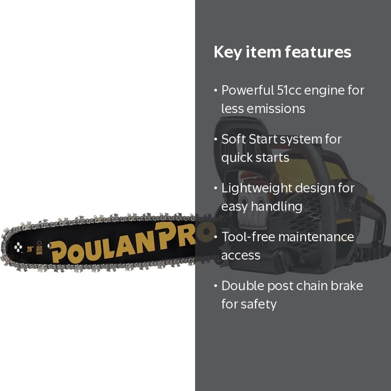 Poulan Pro PR5020 20 in. 51cc 2-Cycle Gas Chainsaw with OxyPower