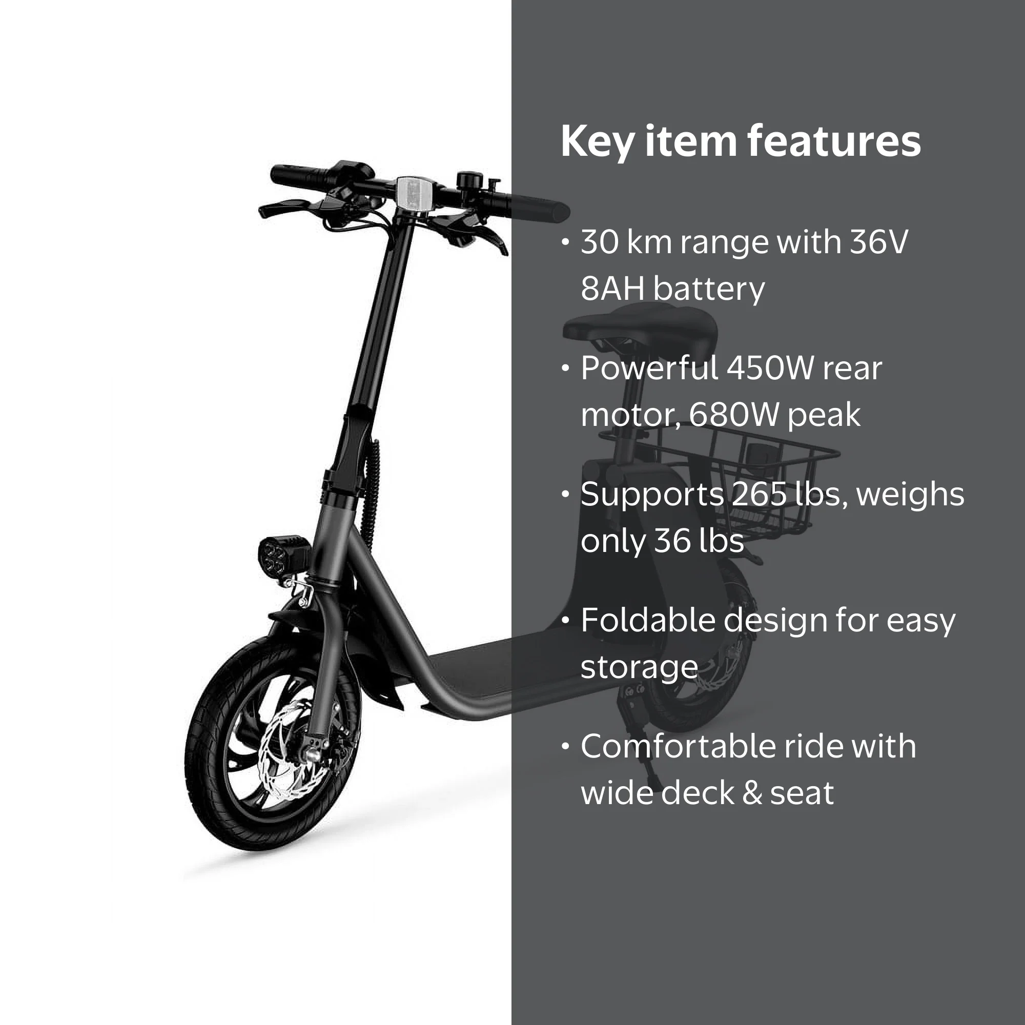 Windhorse C2 Urban Cruiser - Foldable E-Scooter - 450W, 36V, 15