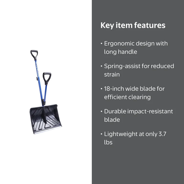 Snow Joe Shovelution Strain-Reducing Snow Shovel, 18-inch Poly