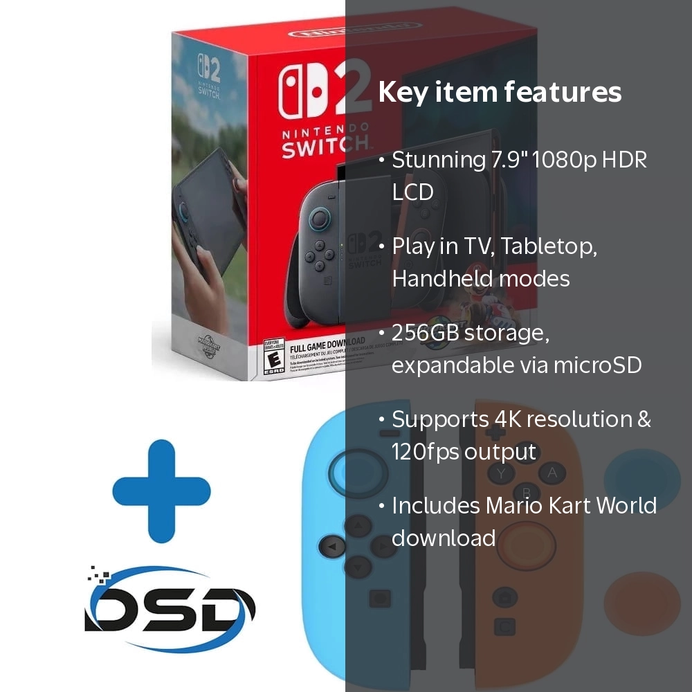 2025 Newest Nintendo Switch™ 2 + Mario Kart™ World Bundle with DSD