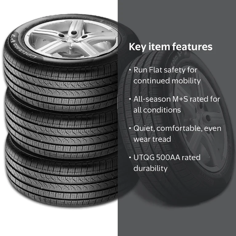 Pirelli Cinturato P7 All Season 245/50R19 105H Run Flat Tire, 4pk
