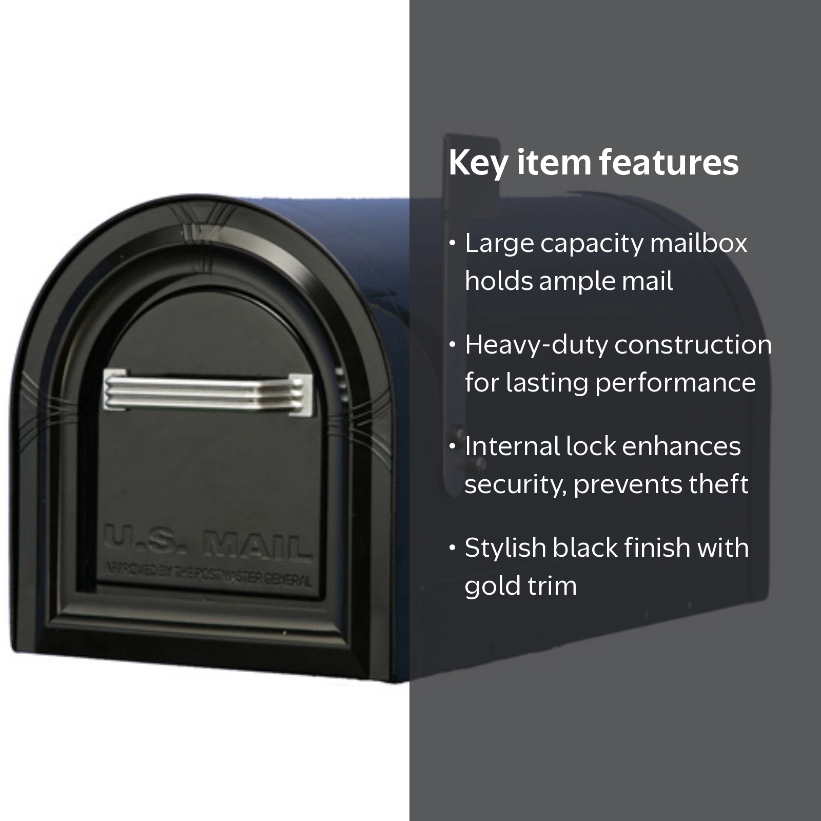 Gibraltar WM16KB01 Heavy Duty Lockable Mailbox T2, Black - Walmart.com