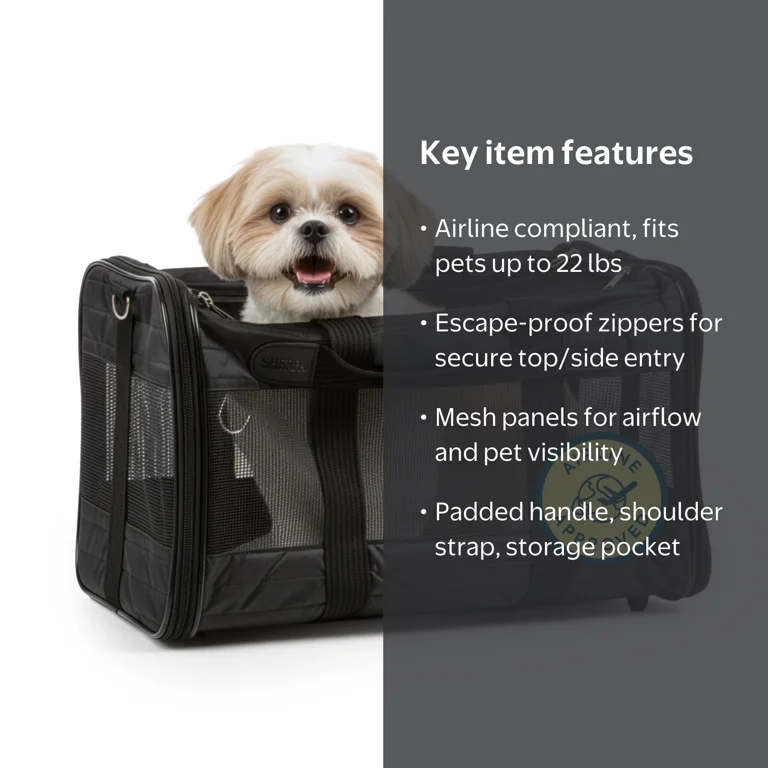 Sherpa, Travel Pet Carrier, Large, Airline Approved Black