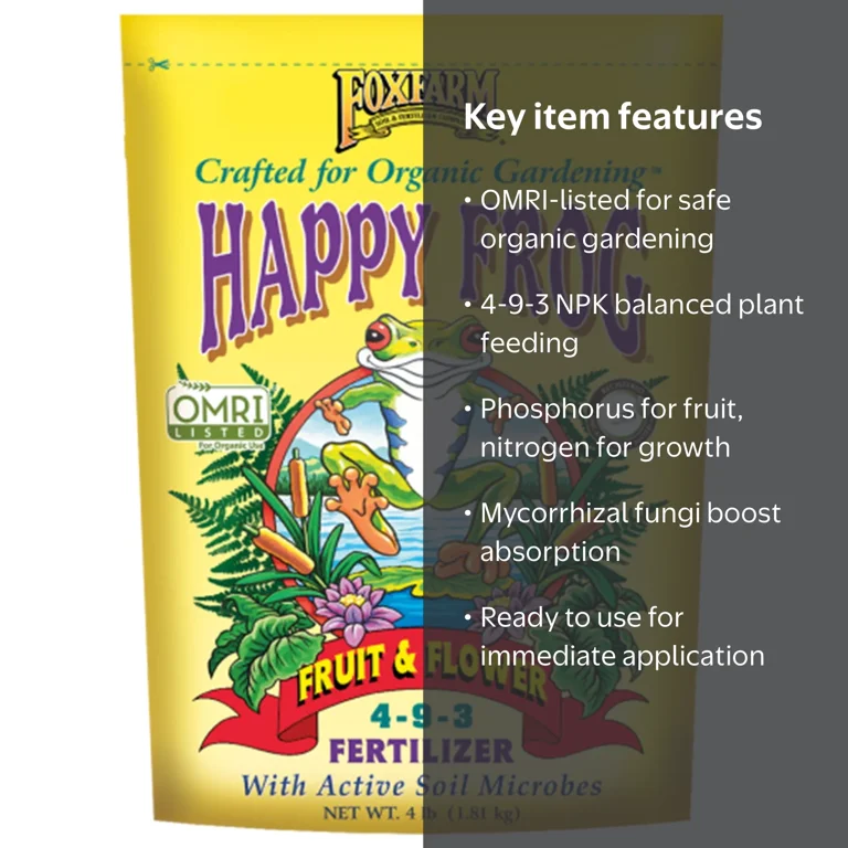 FoxFarm FX14650 Happy Frog Fruit and Flower Fertilizer, 4 lb Bag