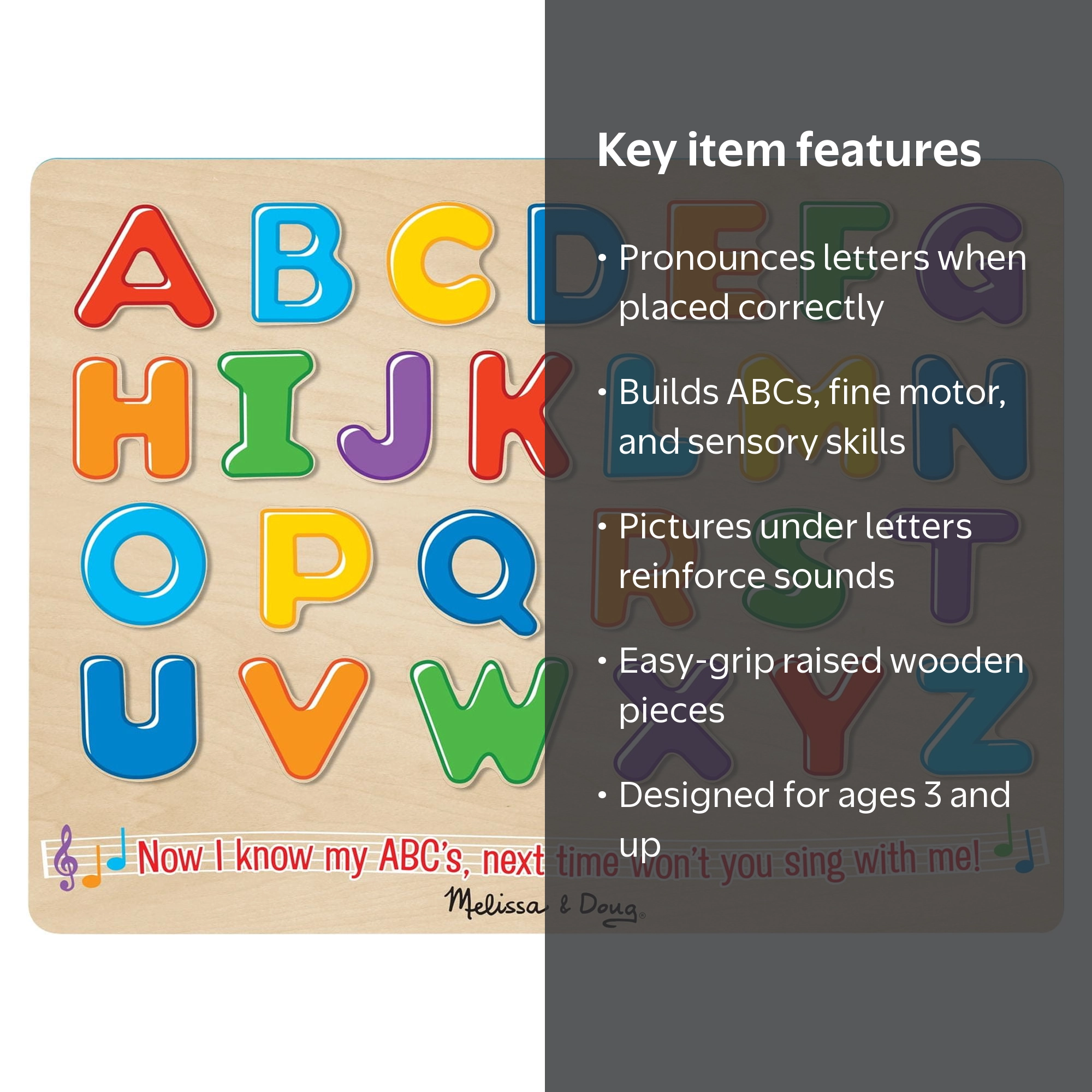 Melissa & Doug 26-Pieces Alphabet Sound Puzzle - Walmart.com