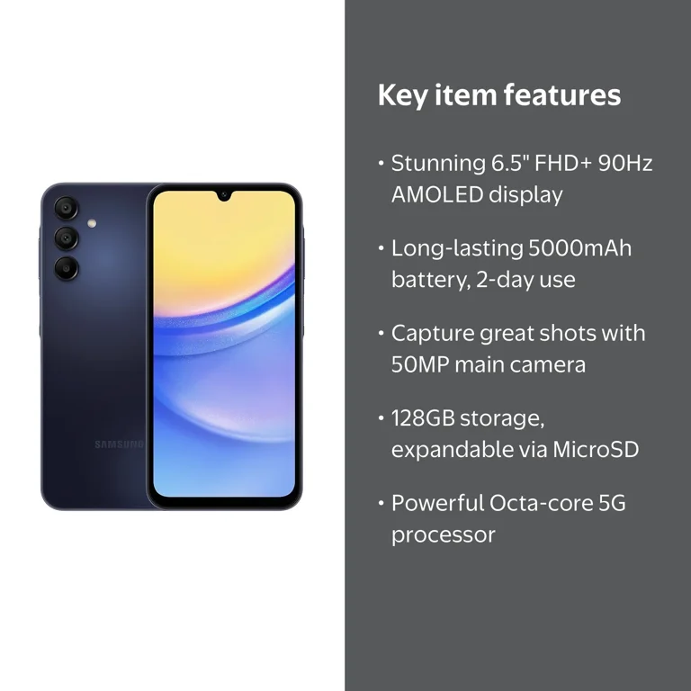 Samsung, Galaxy A15 5G, 128GB 6GB, Blue 6.5