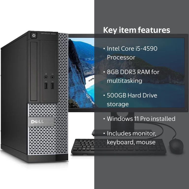 Dell, Windows 11 Pro Desktop Computer, Small Form Factor, Black