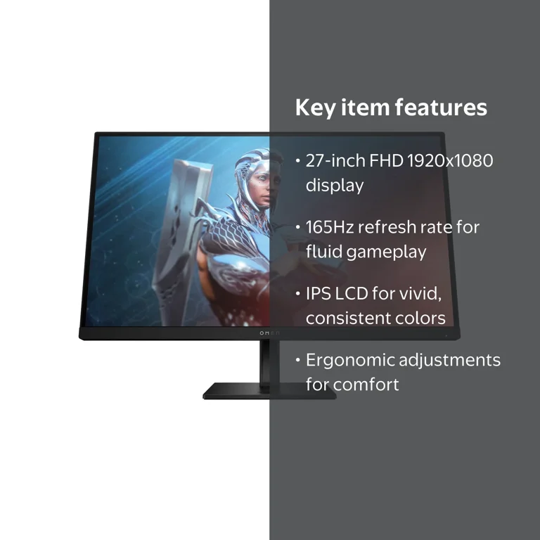 HP, 27 inch FHD Gaming Monitor, 165Hz, IPS Display - Walmart.com