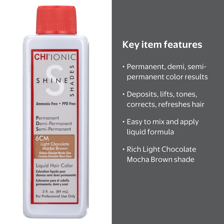 CHI Ionic Shine Shades Liquid Hair Color - 6CM Light Chocolate