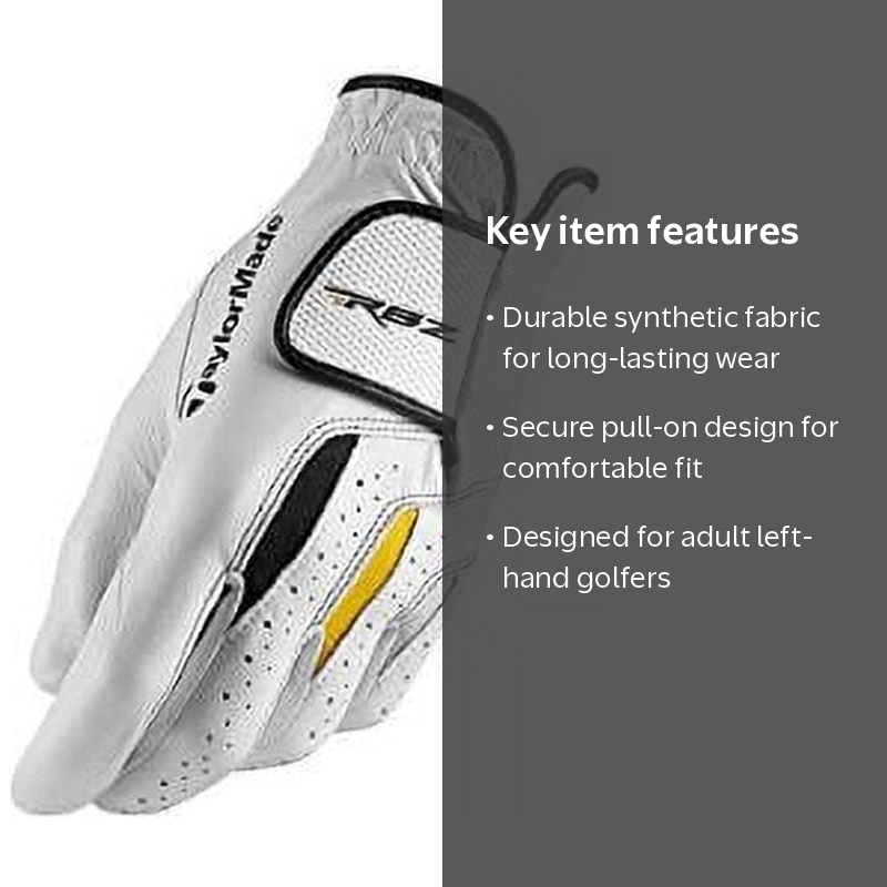 TaylorMade, Golf Glove, Worn on Left Hand, M L, White - Walmart.com
