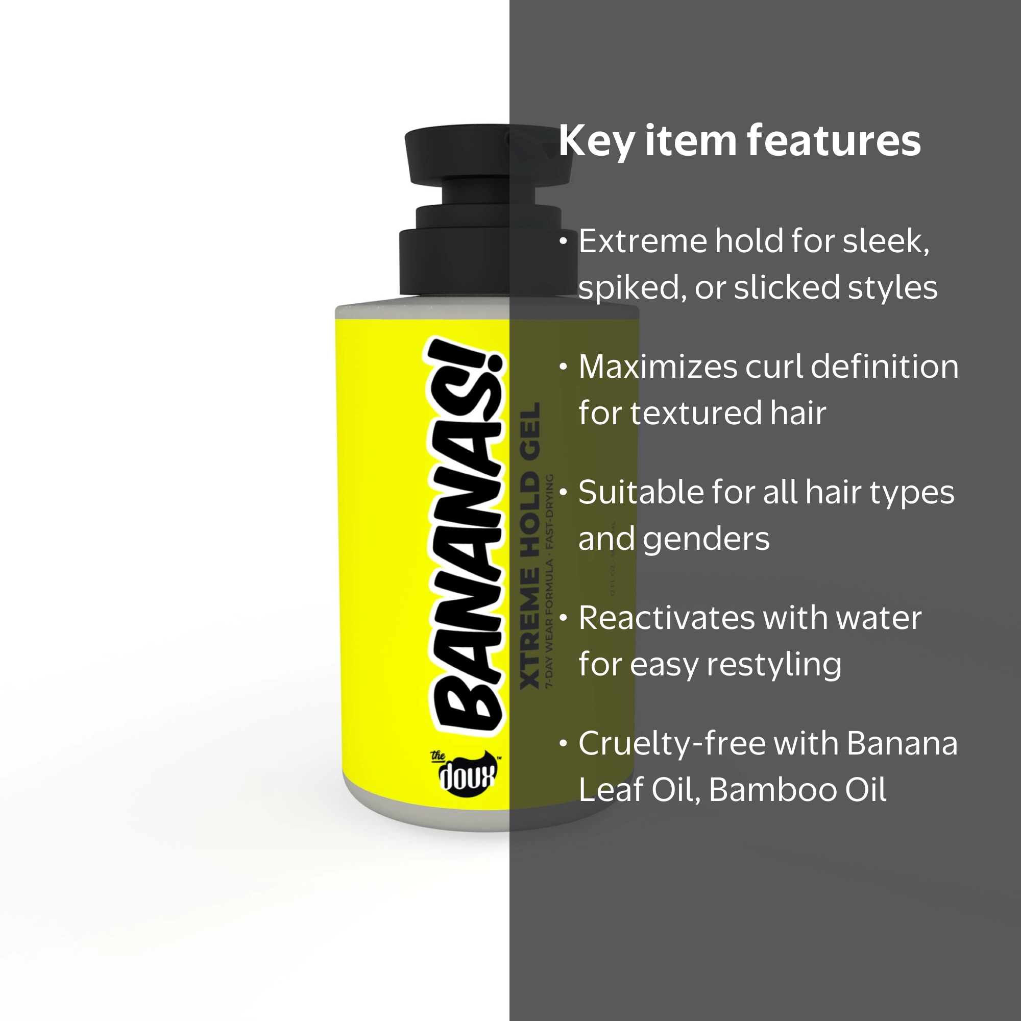 The Doux, The Doux Bananas Xtreme Hold Hair Gel, 12oz, All Hair