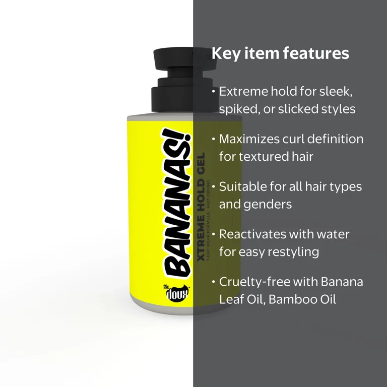 The Doux, The Doux Bananas Xtreme Hold Hair Gel, 12oz, All Hair