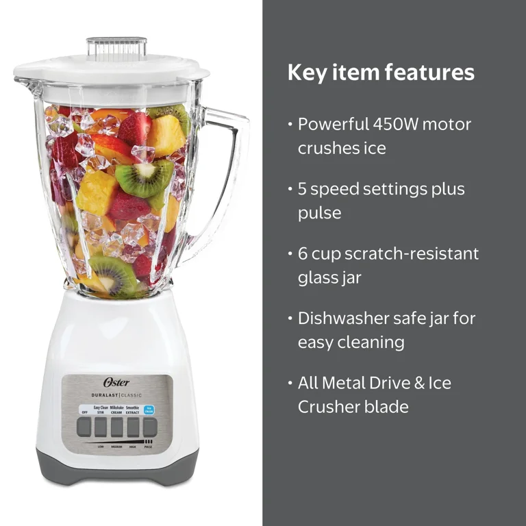 Oster Classic Series 5-Speed Blender, White - Walmart.com