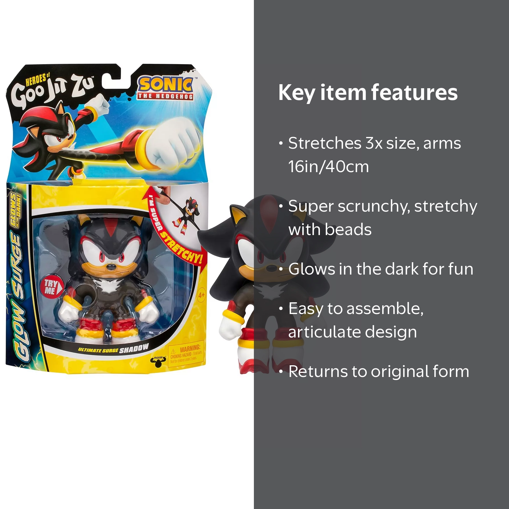 Moose Toys Heroes of Goo Jit Zu, Shadow Sonic the Hedgehog Action