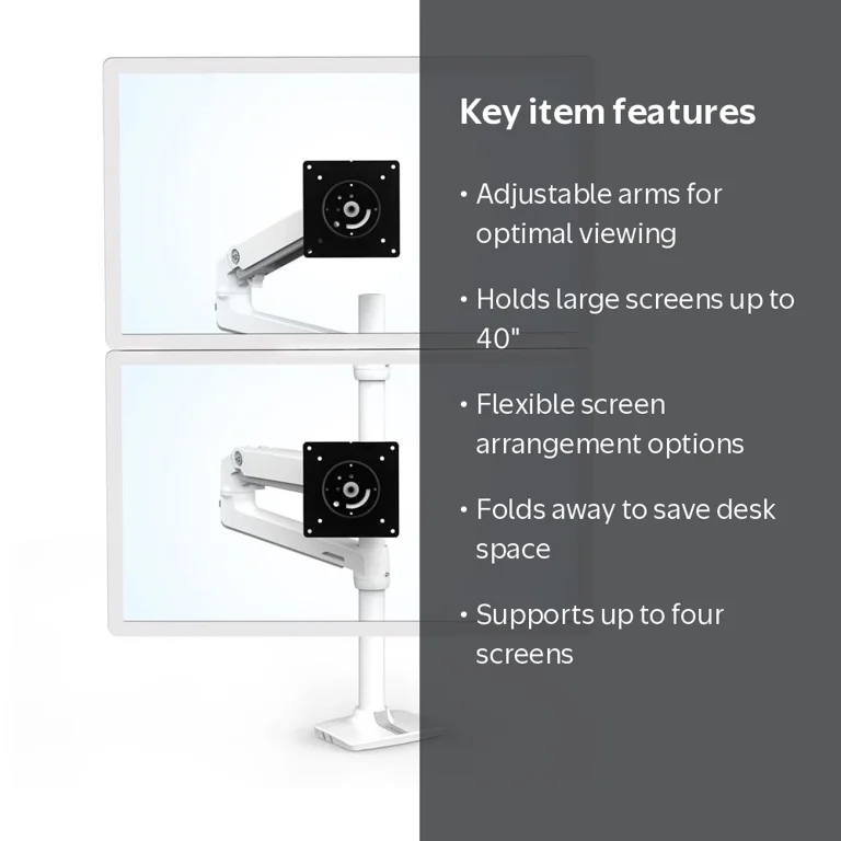 Ergotron LX Dual Stacking Arm, Tall Pole (white) - Walmart.com