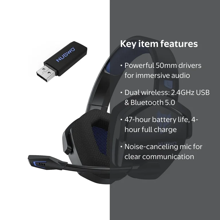 PlayStation4 - ユウジロウ HUO JI NUBWO G06 Wireless Gaming Headset with Microphone for PS5