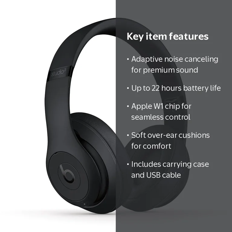 Beats Studio3 Wireless Bluetooth Over-Ear Noise Cancelling