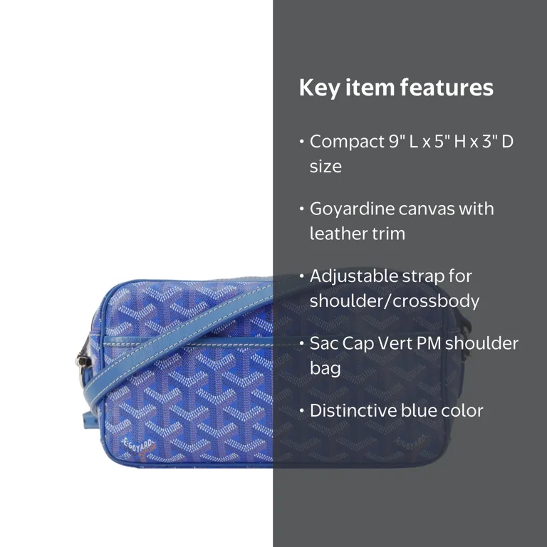 Pre-Owned Goyard Sac Cap Vert PM Canvas Shoulder Bag Blue