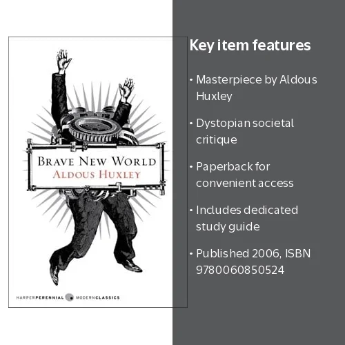 Aldous. Huxley, Study Guide, Brave New World paperback, Edition