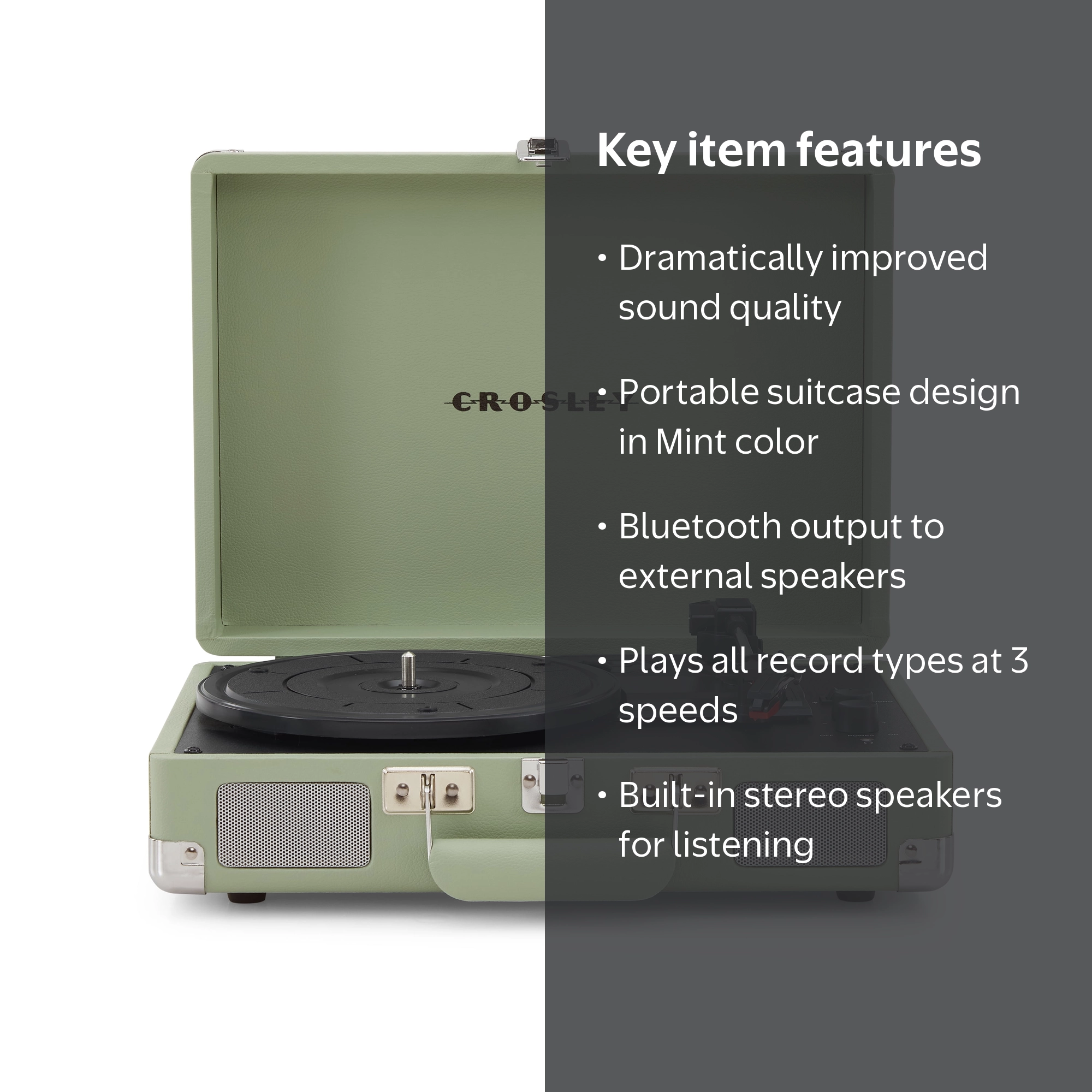 Crosley, Vinyl Record Player, Premier with Bluetooth with Speakers