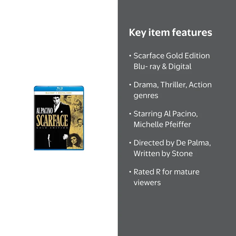 SDS, Blu-ray, Scarface 1983 Gold Edition + Digital - Walmart.com