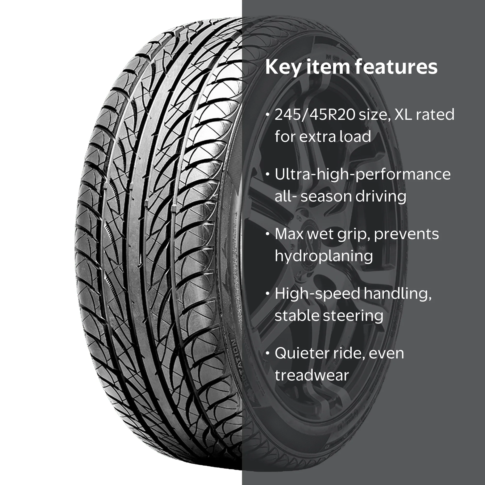 haru  BlackHawk Street-H HU01 UHP 245/45R20 103W XL Passenger Tire
