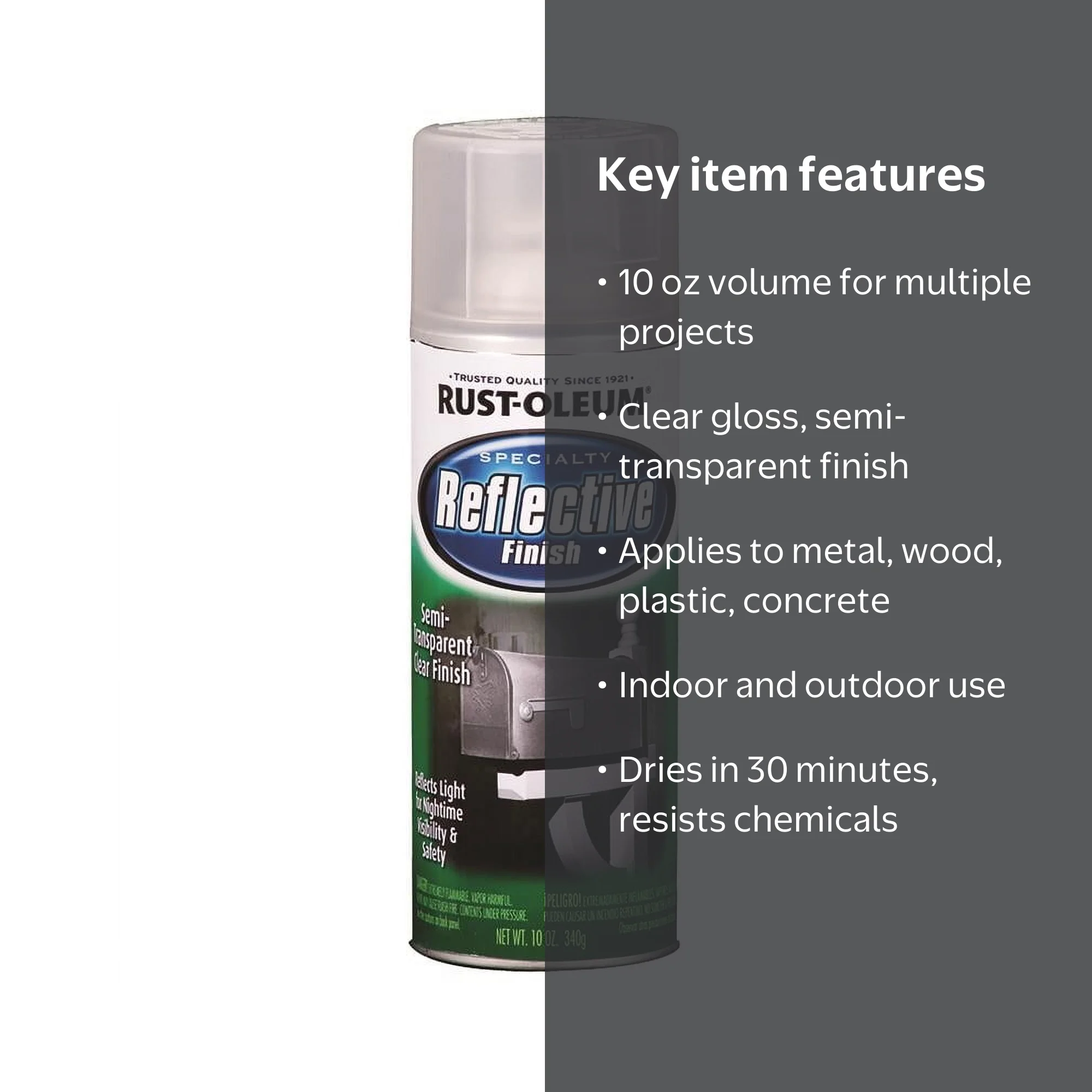 Rust-Oleum, Specialty Reflective Finish Spray, 10 oz, Clear Gloss