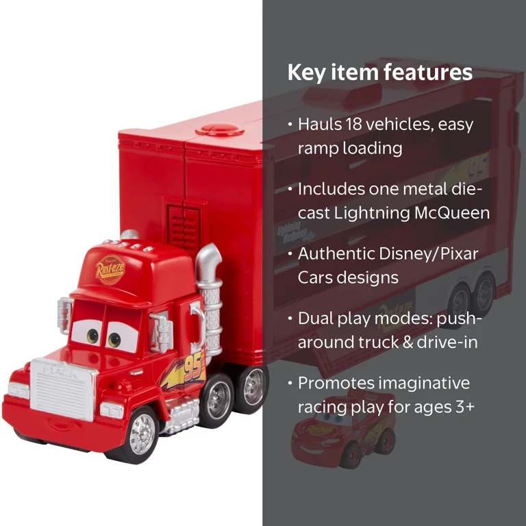 Disney Pixar Cars Mini Racers Hauler with Lightning McQueen