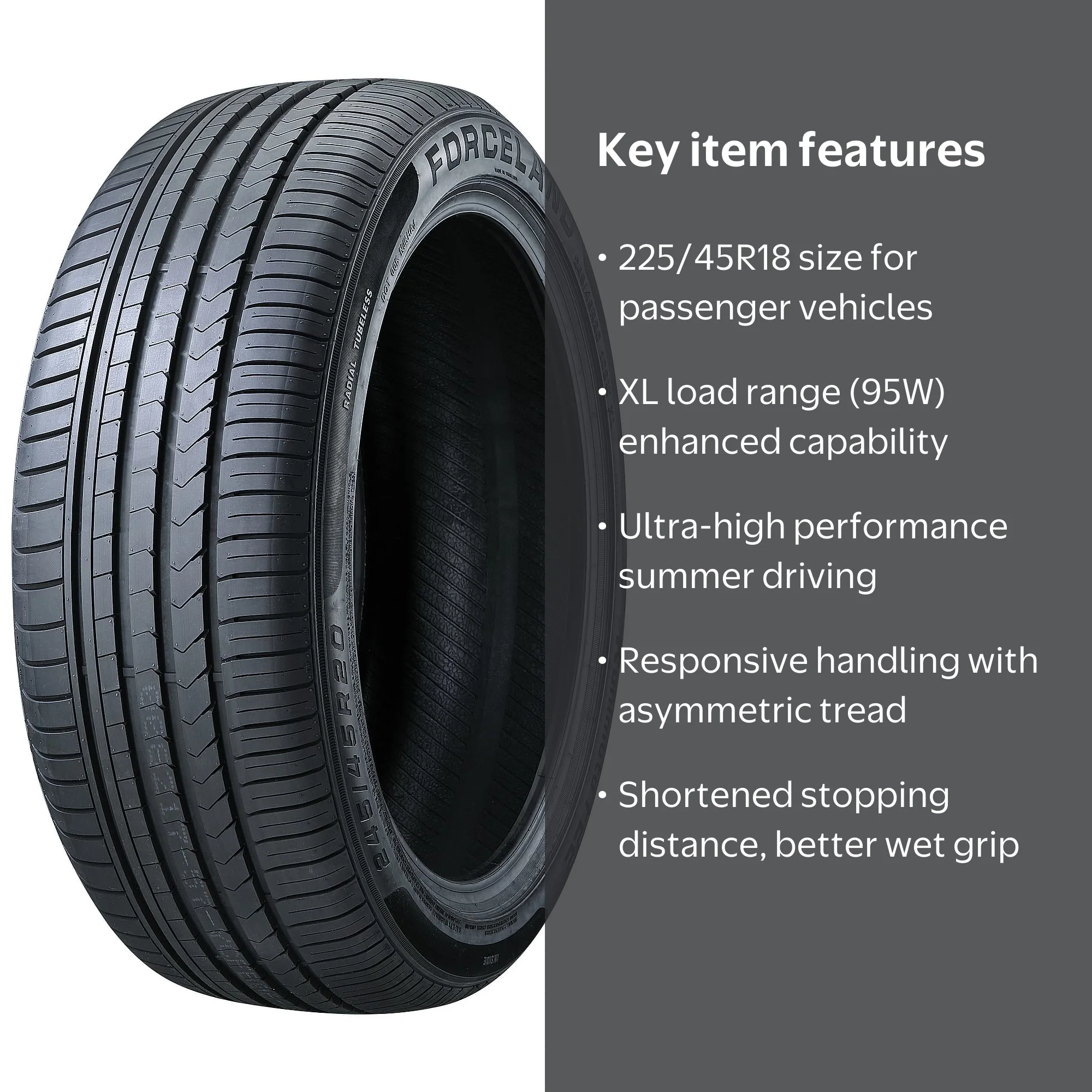 Forceland Kunimoto-F22 Ultra-High-Performance 225/45R18 95W XL 