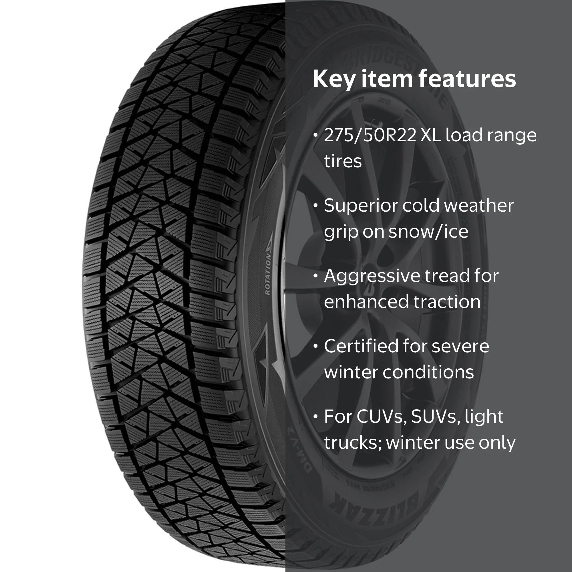 Bridgestone Blizzak DM-V2 Winter 275/50R22 111T XL Light Truck