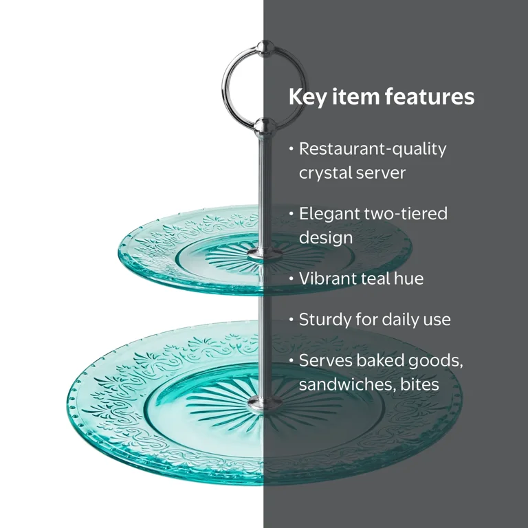 The Pioneer Woman Two-Tiered Glass Server, Teal - Walmart.com