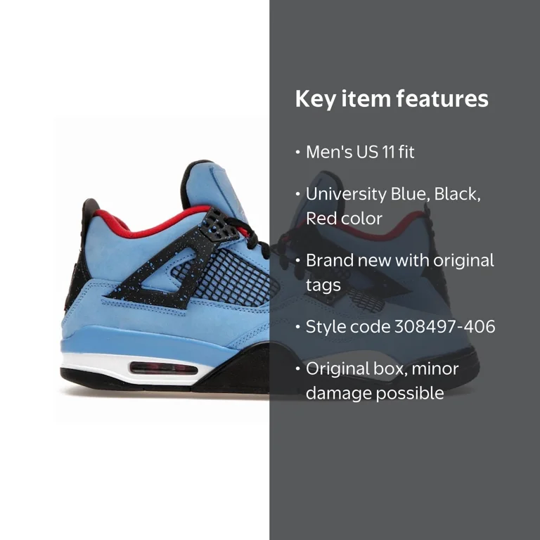 Jordan Men's 4 Retro Travis Scott Cactus Jack Basketball Shoes