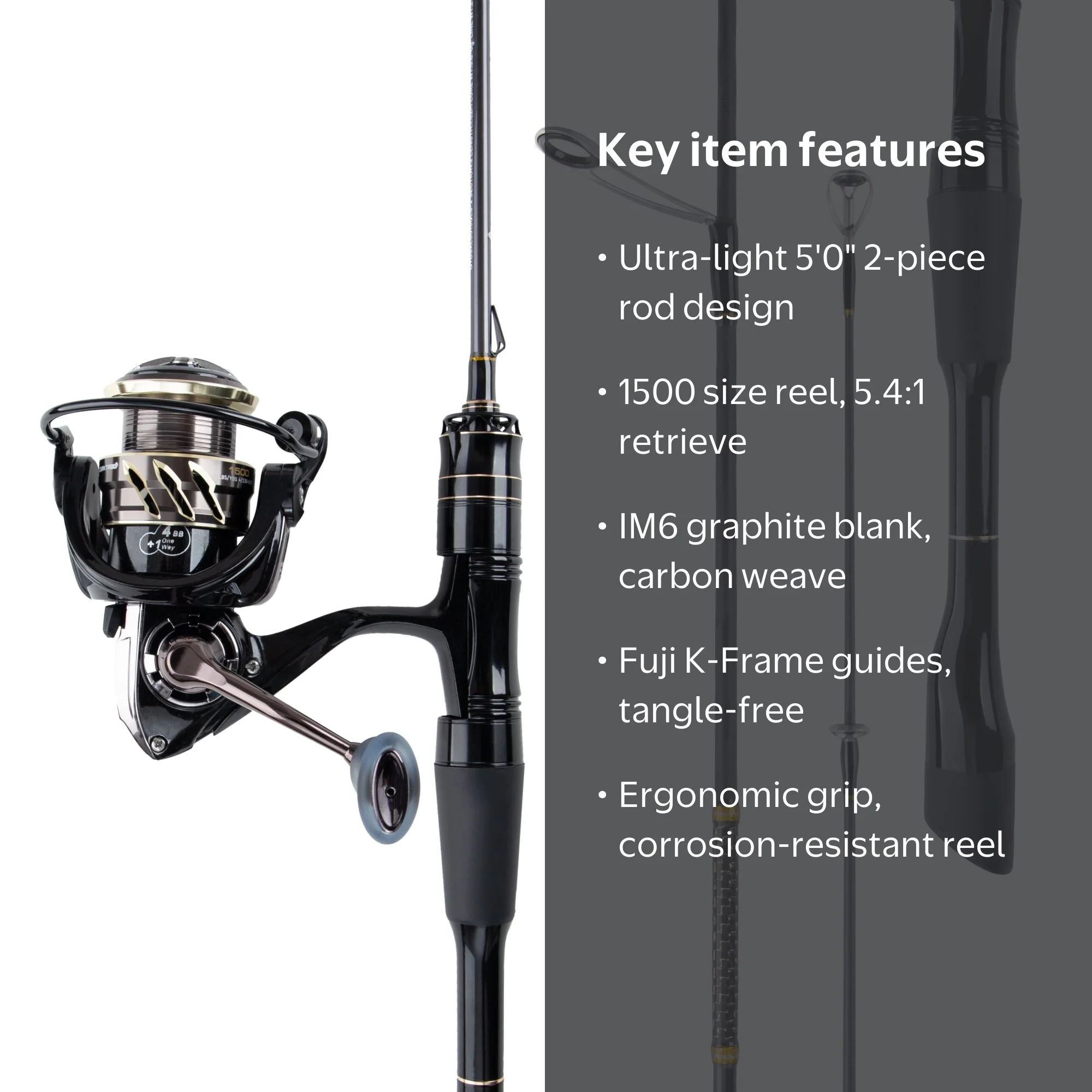 Ozark Trail GS-X Limited Spinning Combo, 5'0'' Ultra Light Action