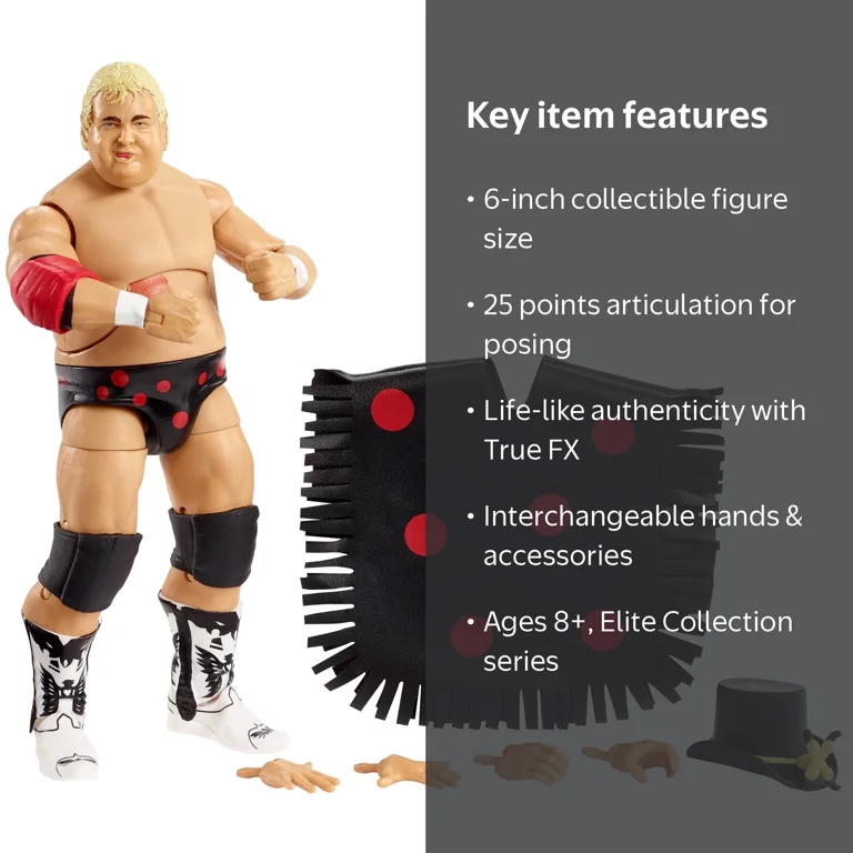 WWE Dusty Rhodes Elite Collection Action Figure, 6-In/15.24-Cm