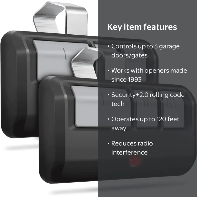 Foluck, Garage Door Remote, 3-Button, Universal, Black - Walmart.com