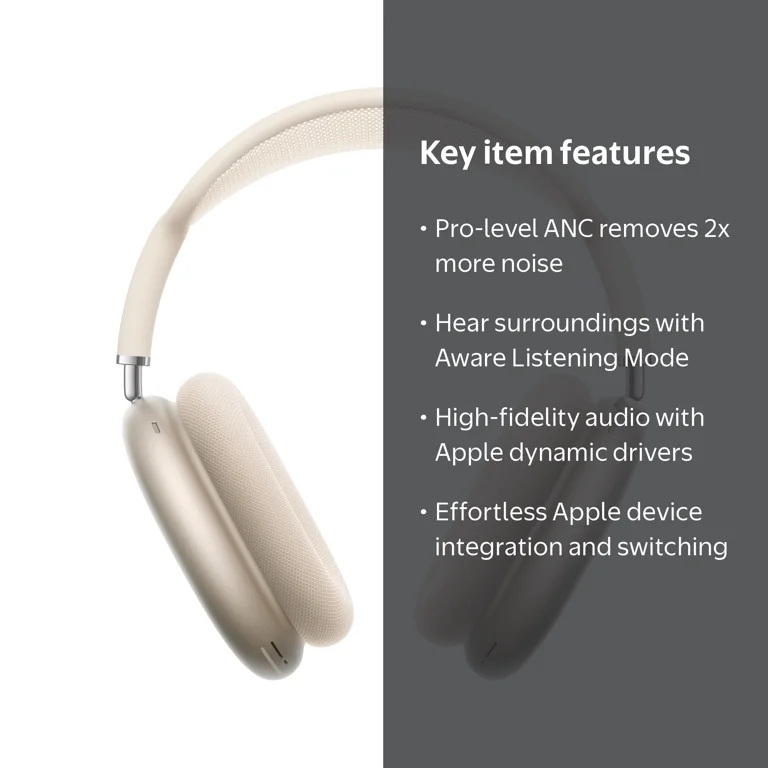 Apple AirPods Max (USB-C) - Starlight Wireless Over-Ear Headphones