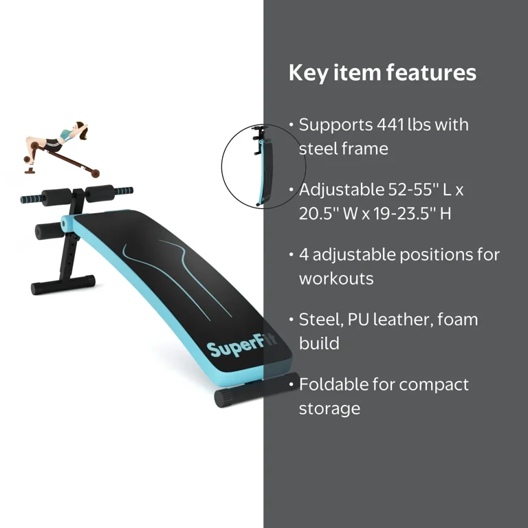 Costway Folding Weight Bench, Adjustable Sit-Up Board, Heavy Duty