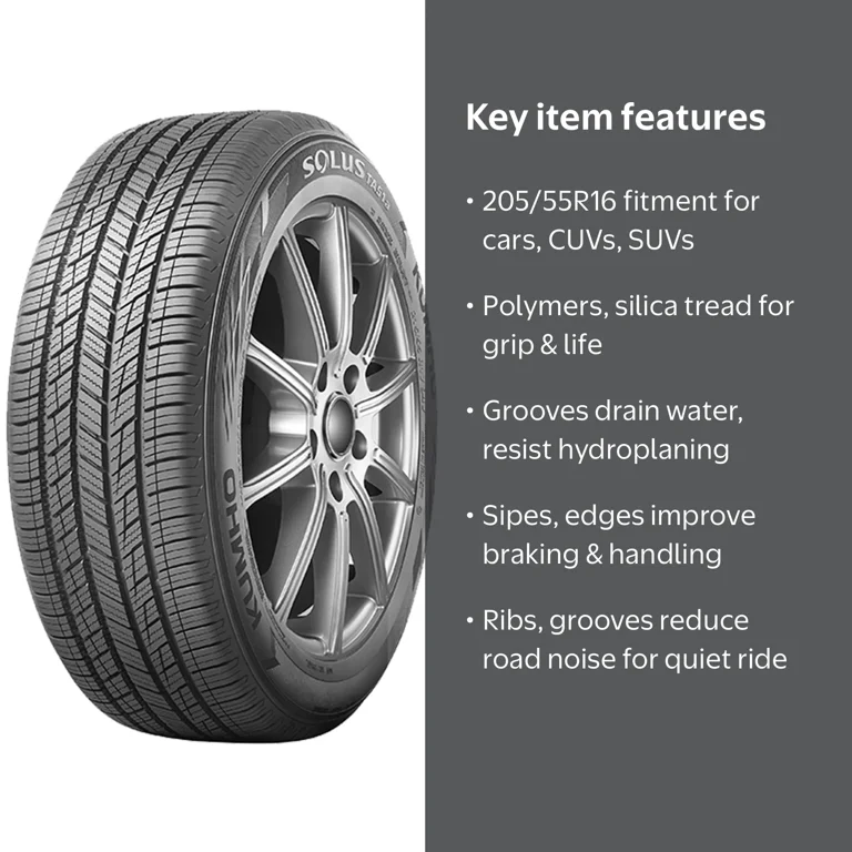 Kumho Solus TA51a 205/55R16 91H All Season Passenger Tire, Grand