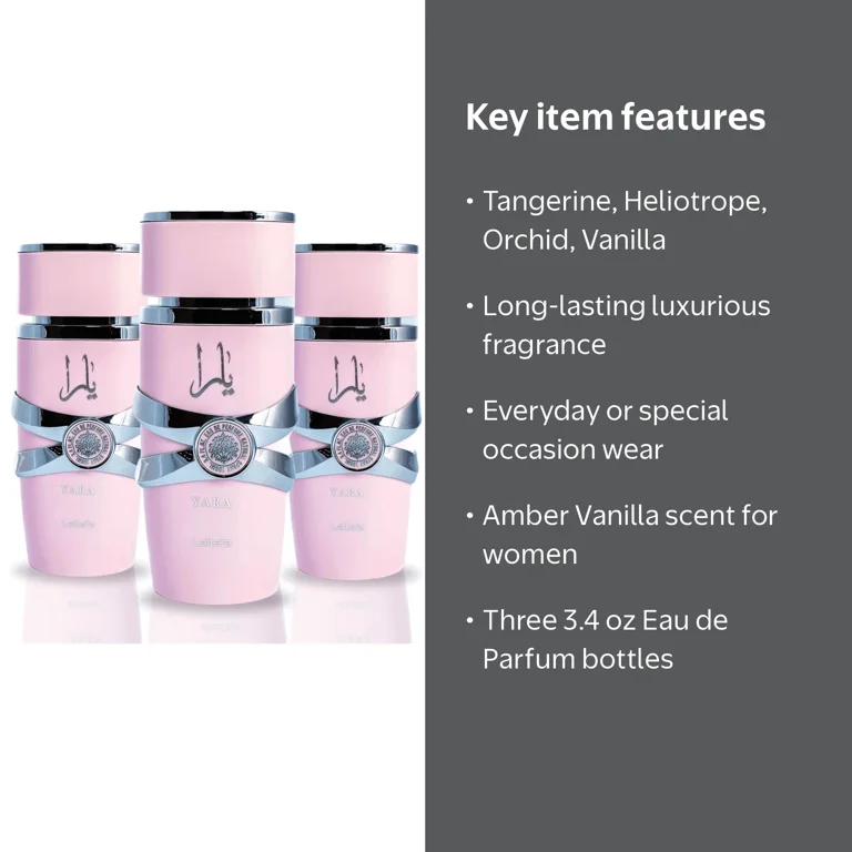 Lattafa Yara 3 Set Eau de Parfum 100ml, Amber Vanilla, Fruity