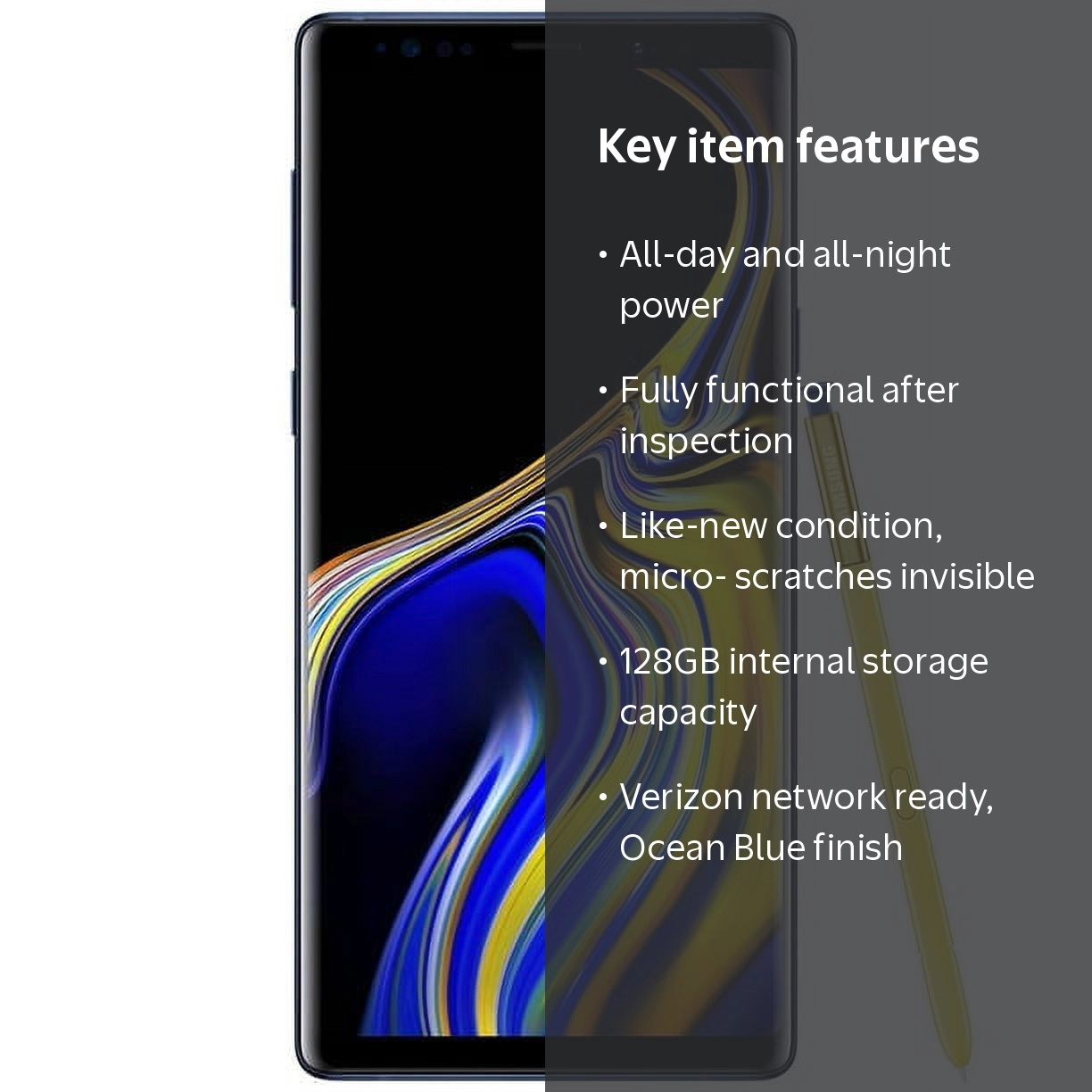 Restored Samsung SM960F/DS Galaxy Note 9 128GB Ocean Blue (Verizon
