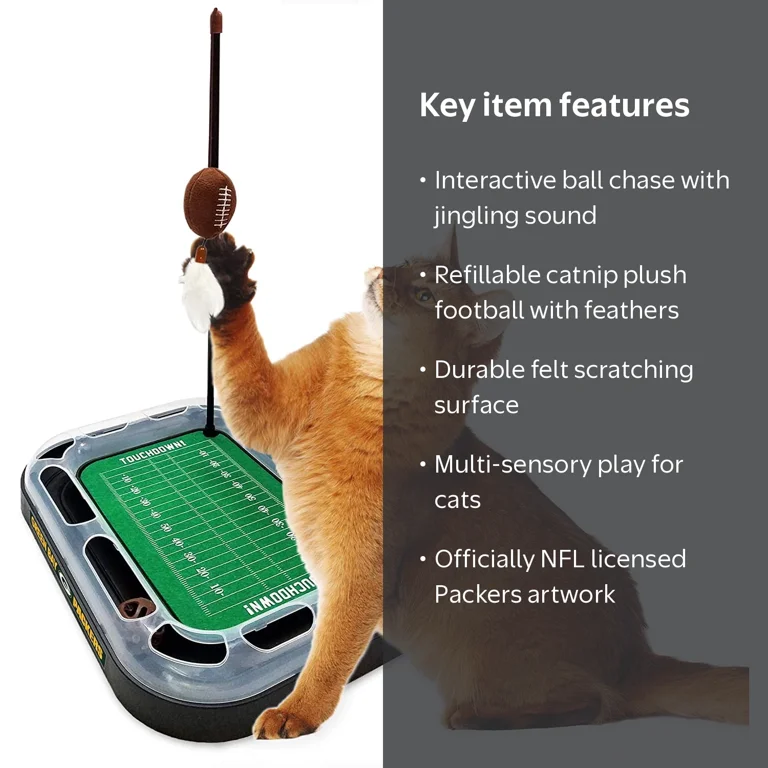Pets First NFL Green Bay Packers Cat Scratcher Toy with Catnip