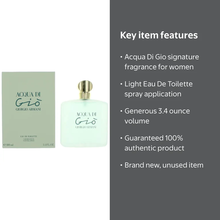 Giorgio Armani Acqua Di Gio For Women 3.4 oz EDT Spray - Walmart.com