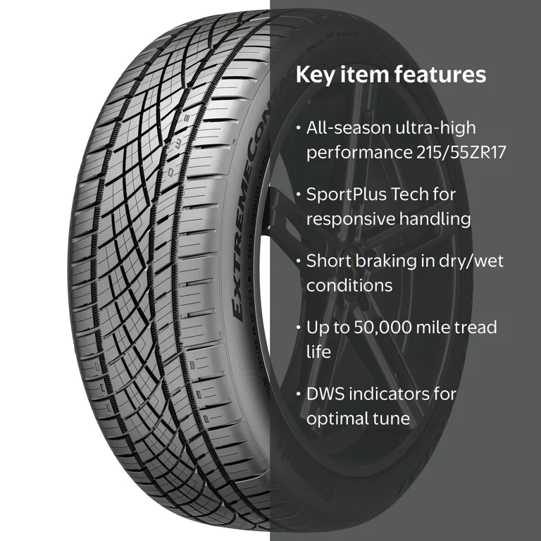 Continental, Passenger Tire, 215/55ZR17, All Season UHP - Walmart.com