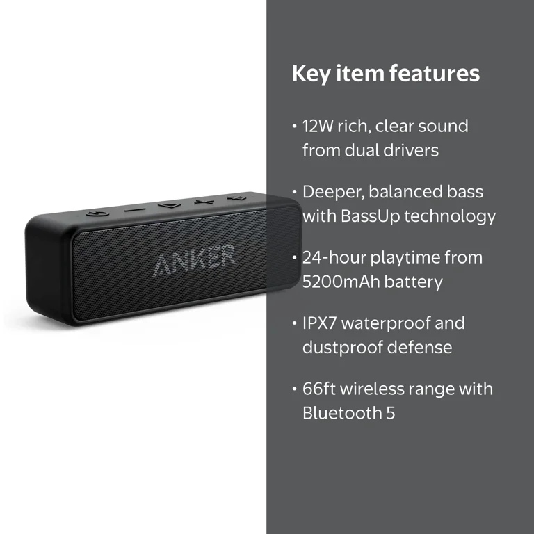 Soundcore Portable Bluetooth Speaker, Dual-Driver Wireless Stereo