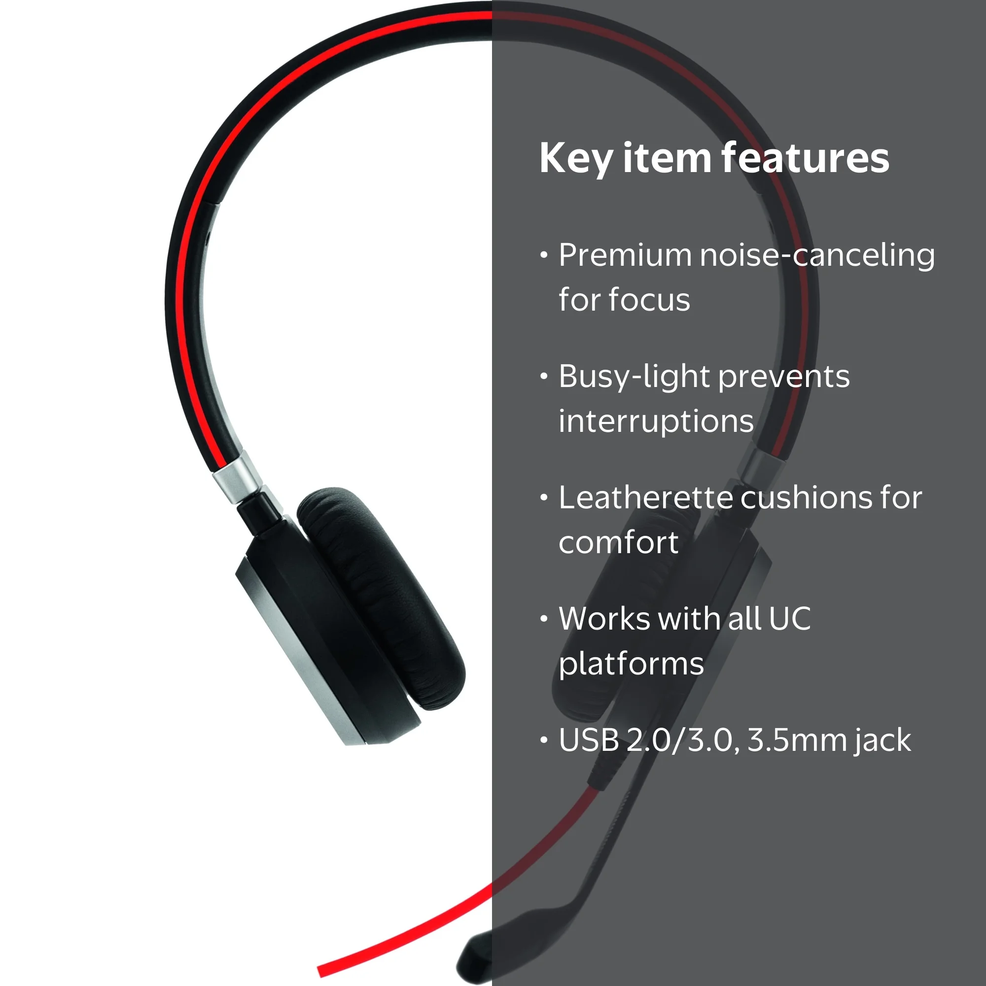 Jabra Evolve 40 UC Stereo Wired Headset: Electronics - Walmart.com