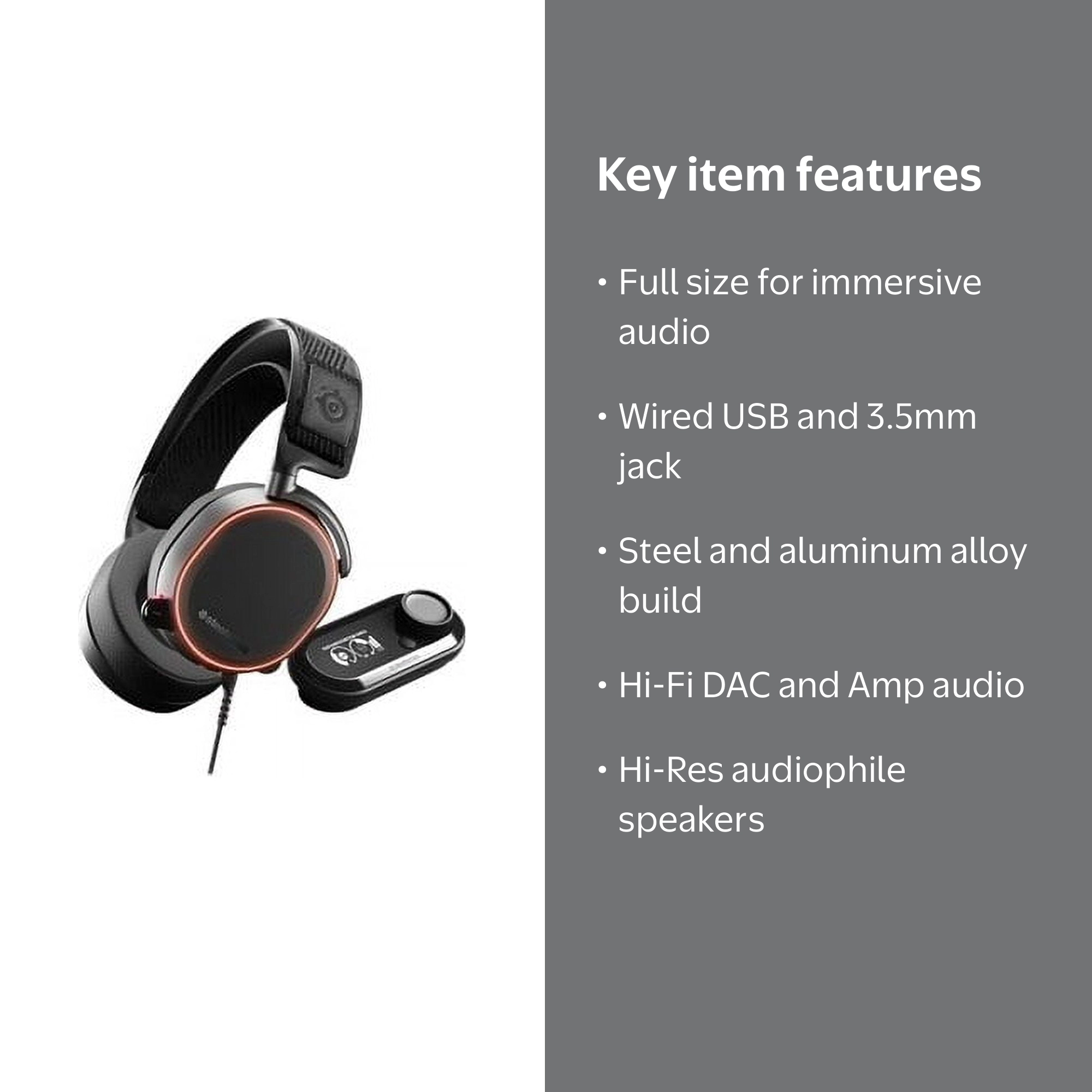SteelSeries Arctis Pro + GameDAC Hi-Res Audio Gaming Headset for