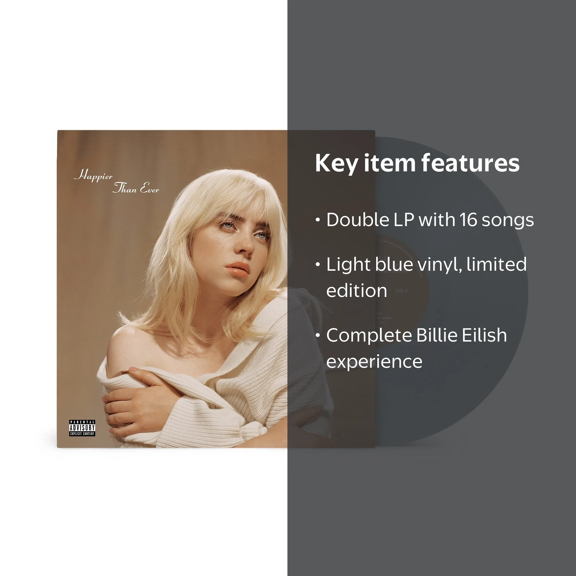 Billie Eilish - Happier Than Ever Limited Edition Light Blue Vinyl