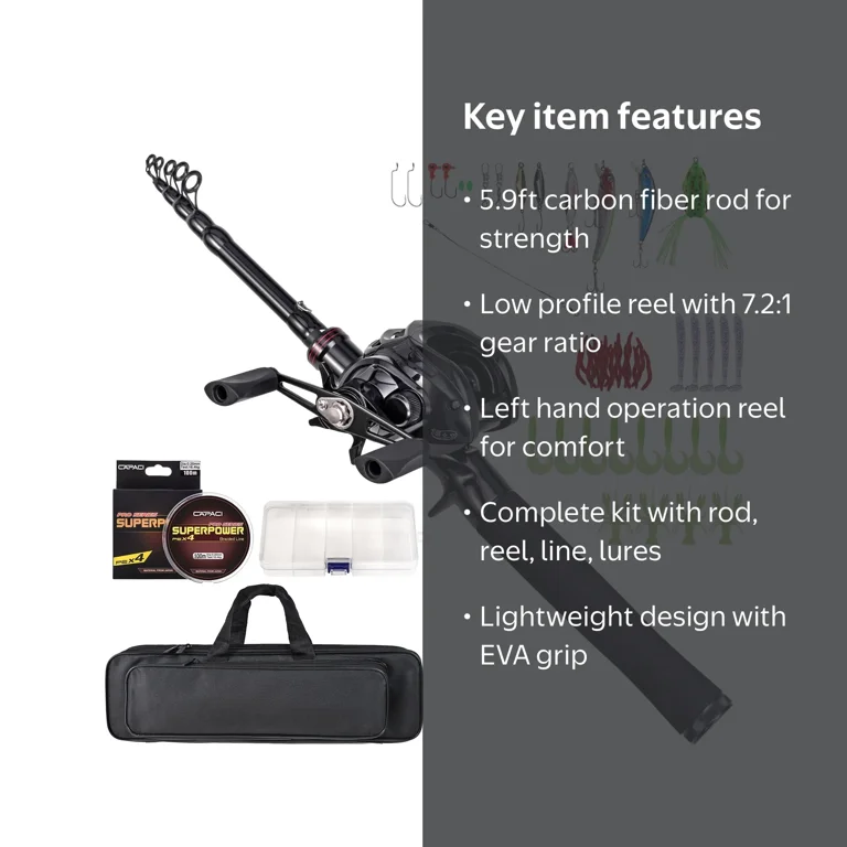 baitcaster rods and reels black 600CTS Baitcasting Rod Reel Combo I Catfish Pro Left / 600CTS Combo + Power Handle / Heavy Featuring a smooth ball Team Lew's Custom Black Baitcast