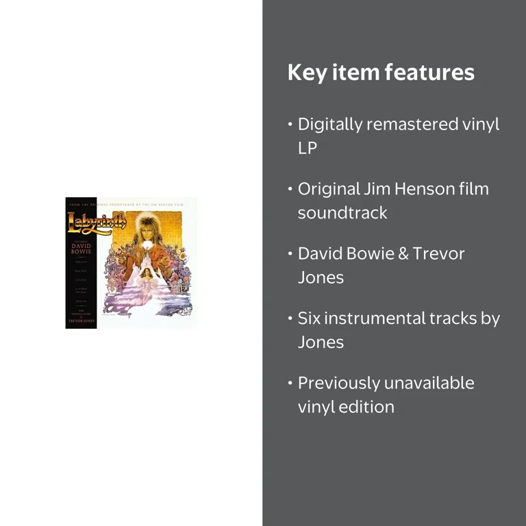 David Bowie & Trevor Jones Labyrinth Vinyl LP, remastered