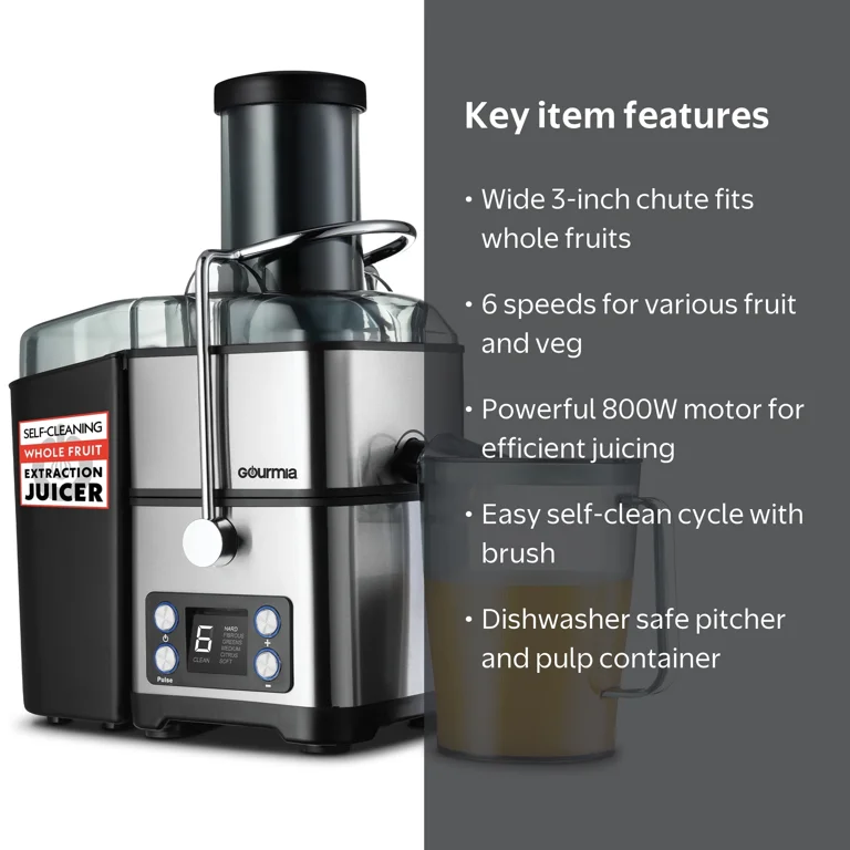 Gourmia, Juice Extractor, 6 Speed, 36 oz, Self-Clean - Walmart.com